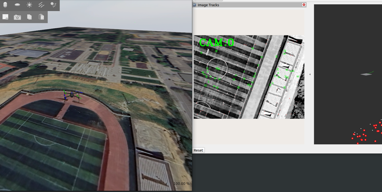 Gazebo/RViz SITL environment with live CBF safety-filter monitor